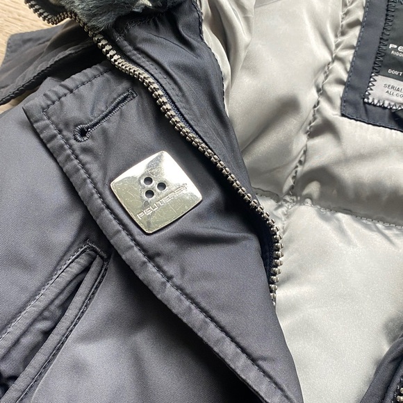 Peuterey Blue Puffer Jacket with Fur Collar - Picture 2 of 5